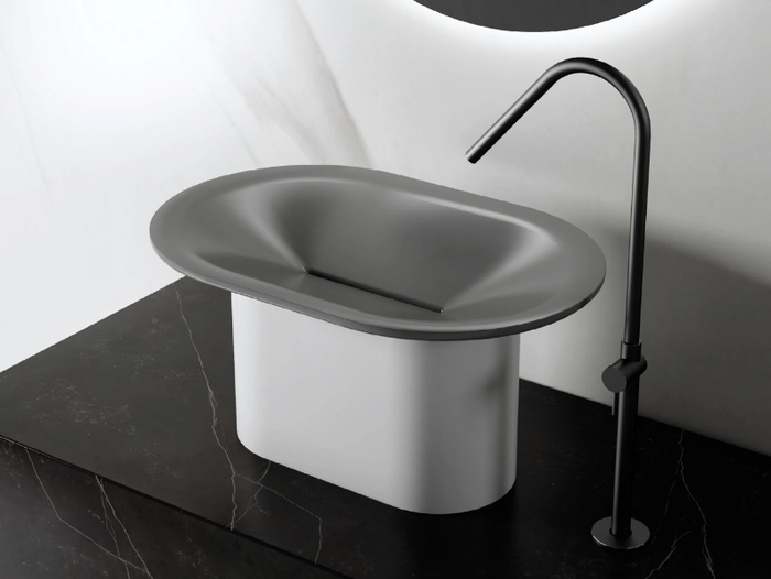 SHELL - Countertop single Luxolid® washbasin _ Relax Design